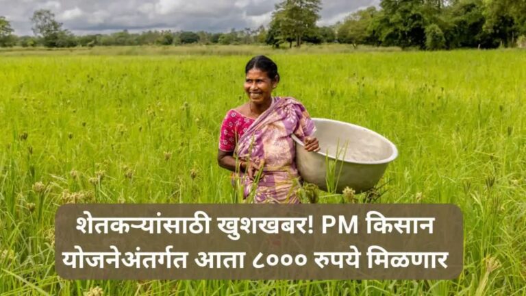 शेतकऱ्यांसाठी खुशखबर! PM किसान योजनेअंतर्गत आता 8000रुपये मिळणार? केंद्र सरकारकडून हालचाली सुरू