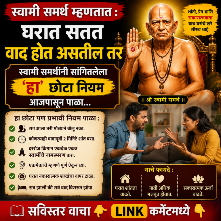 घरात सतत वाद होत असतील तर स्वामी समर्थांनी सांगितलेला ‘हा’ छोटा नियम आजपासून पाळा…