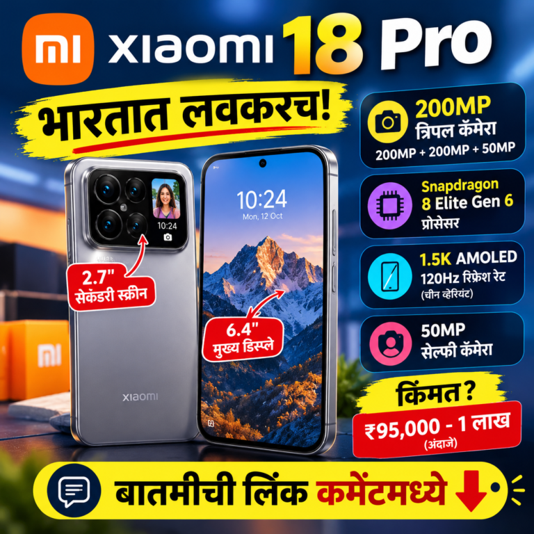 Xiaomi 18 Pro भारतात लवकरच! 2 स्क्रीन, 200MP कॅमेरे अन् दमदार Snapdragon प्रोसेसर; किंमत किती?
